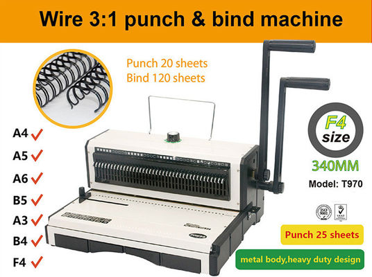 8.47mm Pitch Steel Wire Binding Machine For LTR Paper